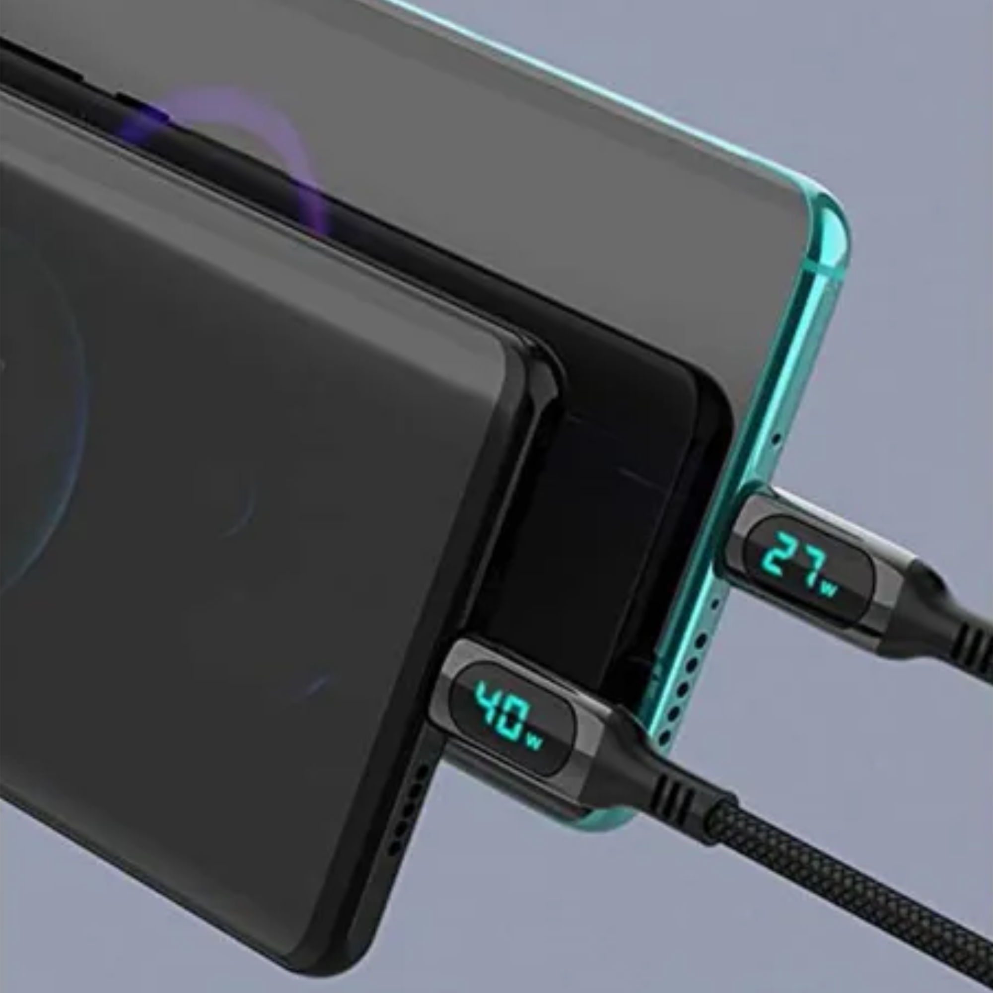 Foto 7 pulgar | Cable Usb C De Carga Y Datos 1.2m 5a Pd 100w Pantalla Lcd Tipo C Carga Rápida