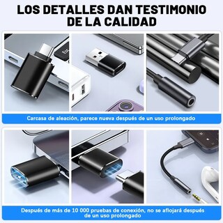 Foto 3 | 5 Piezas Usb Cable Tipo C Lab.g Adaptador Otg Usb Tipo C A Usb 3.0 Negro