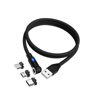 Foto 2 | Cable Cargador Magnético 3 En 1 Usb-c / Micro Usb / Lightning 1 Metro 2.4a Con Giro 540° – Compatible Con Android