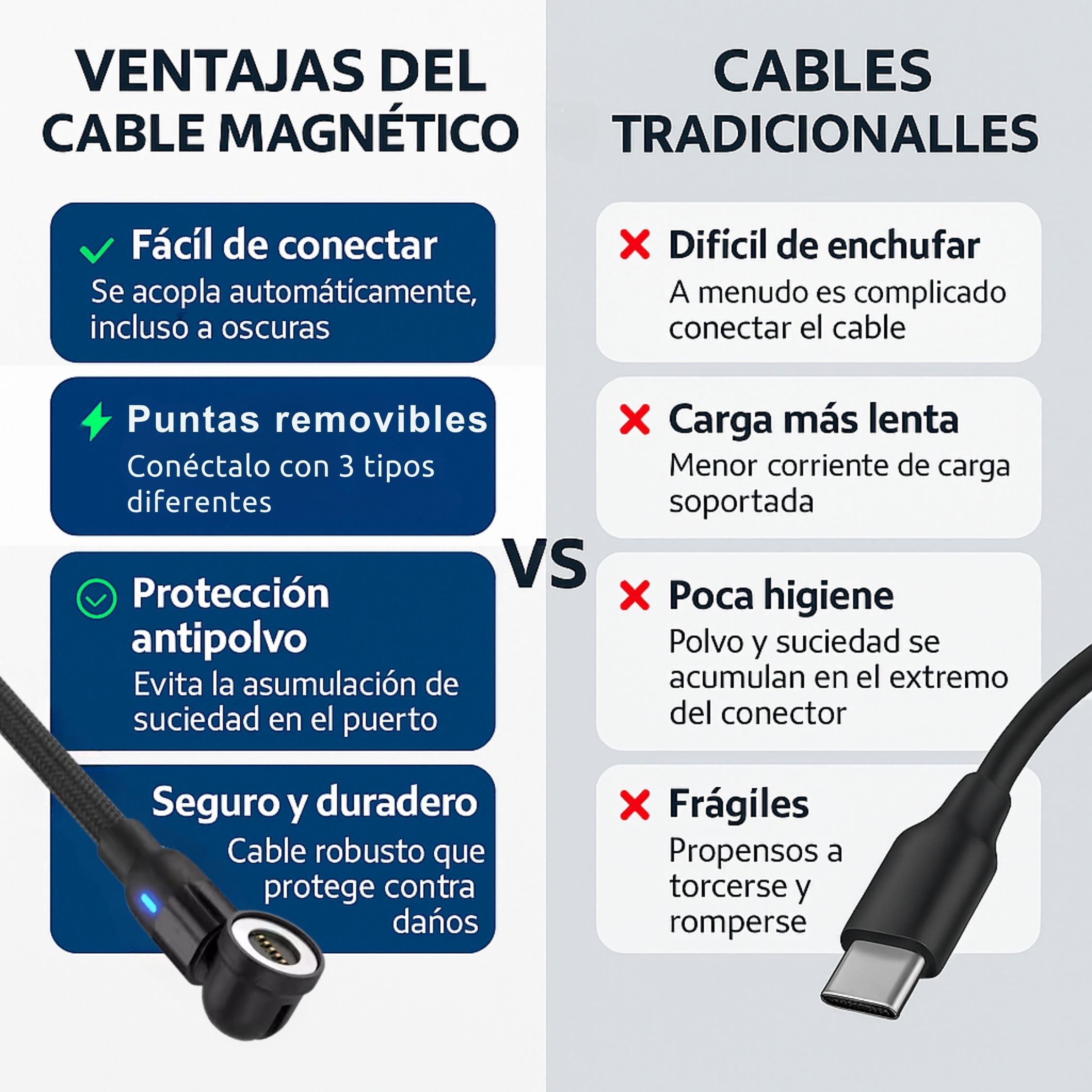 Foto 5 pulgar | Cable Cargador Magnético 3 En 1 Usb-c / Micro Usb / Lightning 1 Metro 2.4a Con Giro 540° – Compatible Con Android