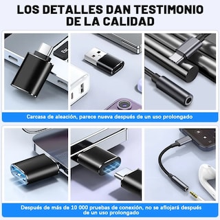 Foto 3 | 5 Piezas Usb Cable Tipo C Belug Adaptador Otg Usb Tipo C A Usb 3.0 Negro