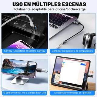 Foto 5 | 5 Piezas Usb Cable Tipo C Belug Adaptador Otg Usb Tipo C A Usb 3.0 Negro