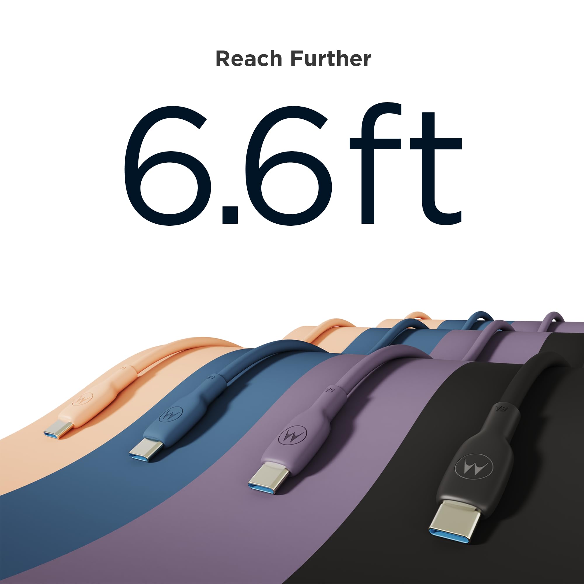 Foto 4 | Cable Motorola Turbopower Silicone 5a Azul Usb-c A C 100w - Venta Internacional.