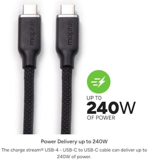 Foto 3 | Cable Mophie Charge Stream Usb-4 Usb-c A Usb-c De 0 8 M - Venta Internacional.