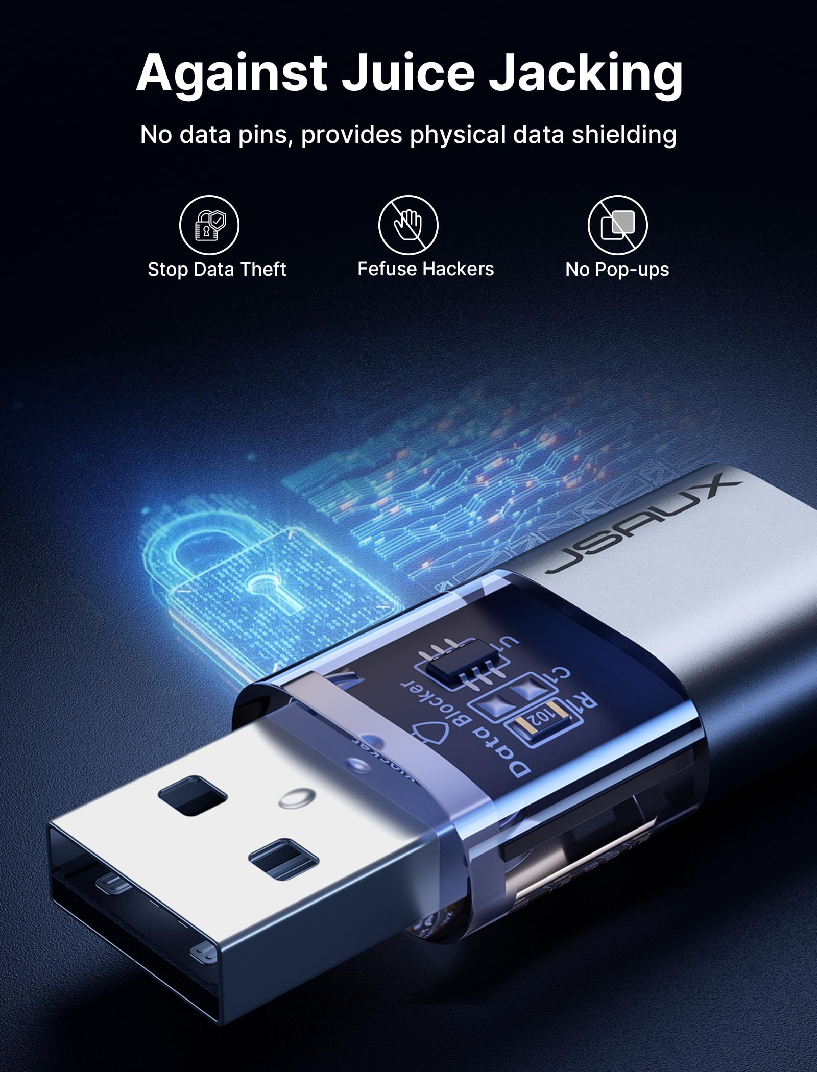 Foto 5 pulgar | Bloqueador De Datos Usb Jsaux Usb C Y Usb A (paquete De 4) Carga Segura - Venta Internacional.
