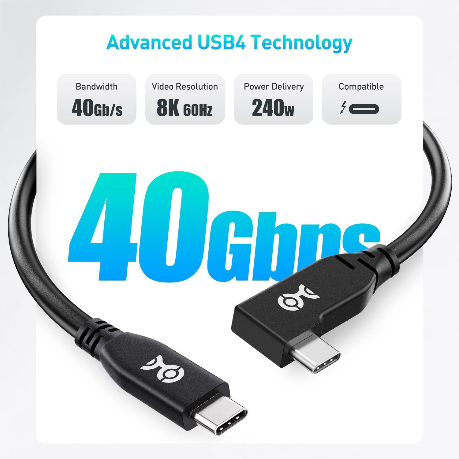 Foto 3 pulgar | Cable Usb4 Matters  40 Gbps  Ángulo Recto  1 M  Thunderbolt 4 - Venta Internacional.