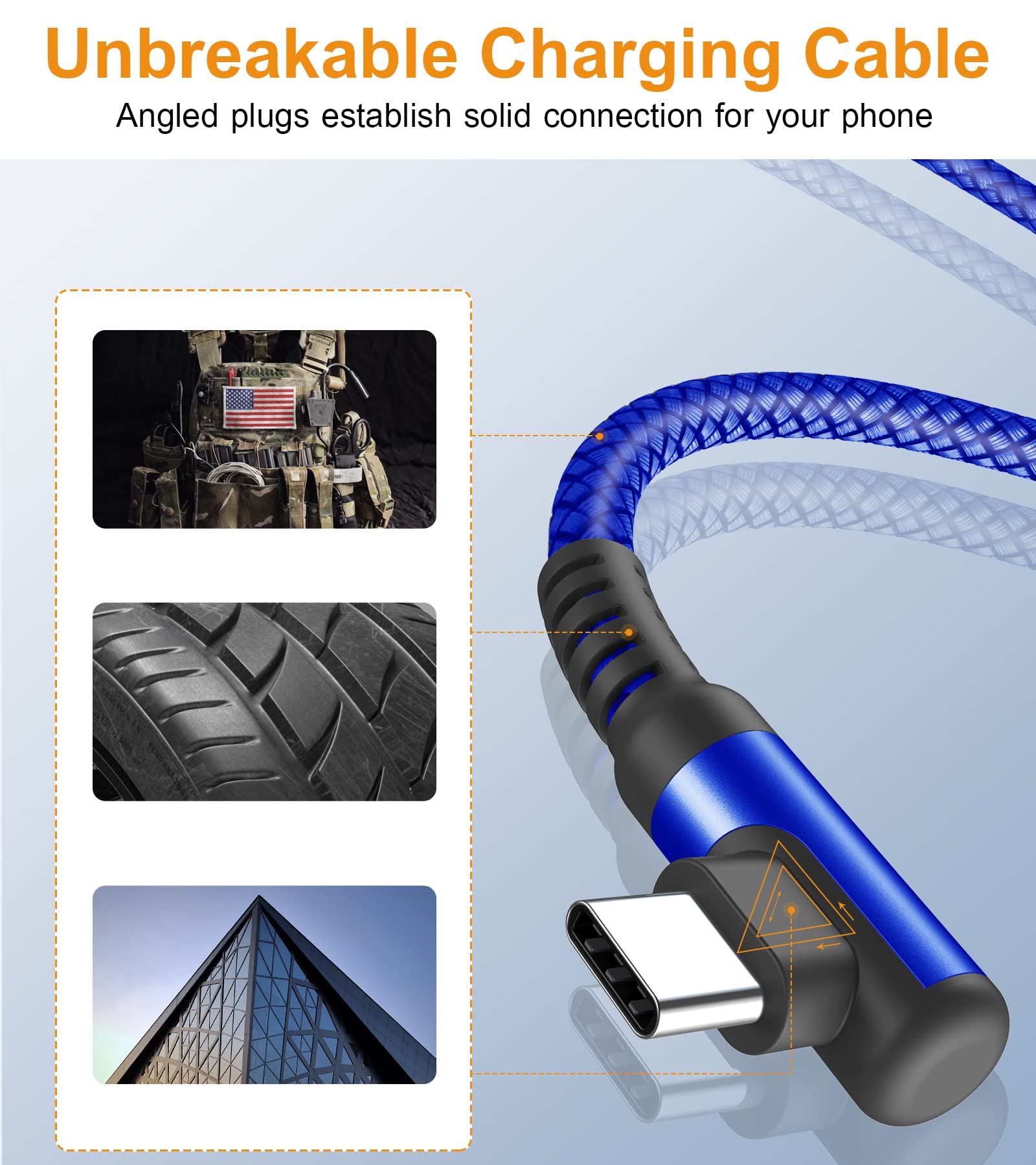 Foto 5 | Cable Cargador Usb Tipo C Sweguard En Ángulo Recto [paquete De 2  3 M] - Venta Internacional.