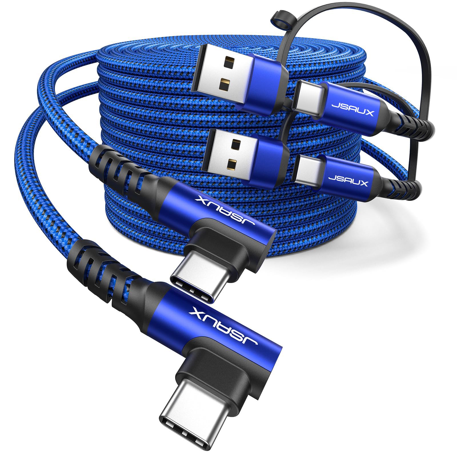 Foto 2 pulgar | Cable Usb C Jsaux 100 W [paquete De 2 3 M] En Ángulo Recto Usb C A C Azul - Venta Internacional.