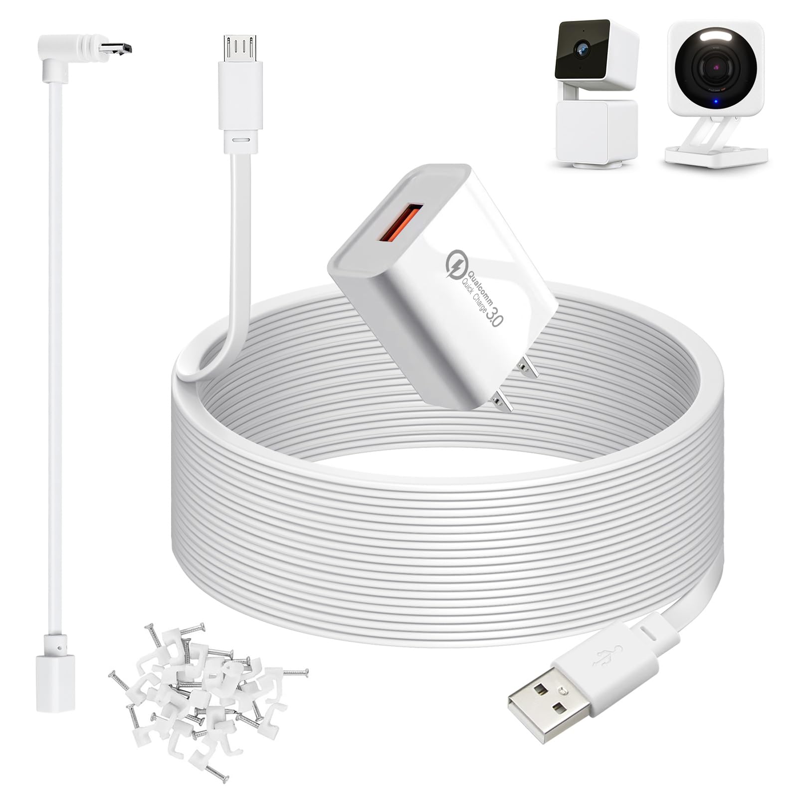 Cable De Alimentación De 15 M Para Wyze Cam V4  Wyze Cam Pan V3  Wyze Og - Venta Internacional. $759