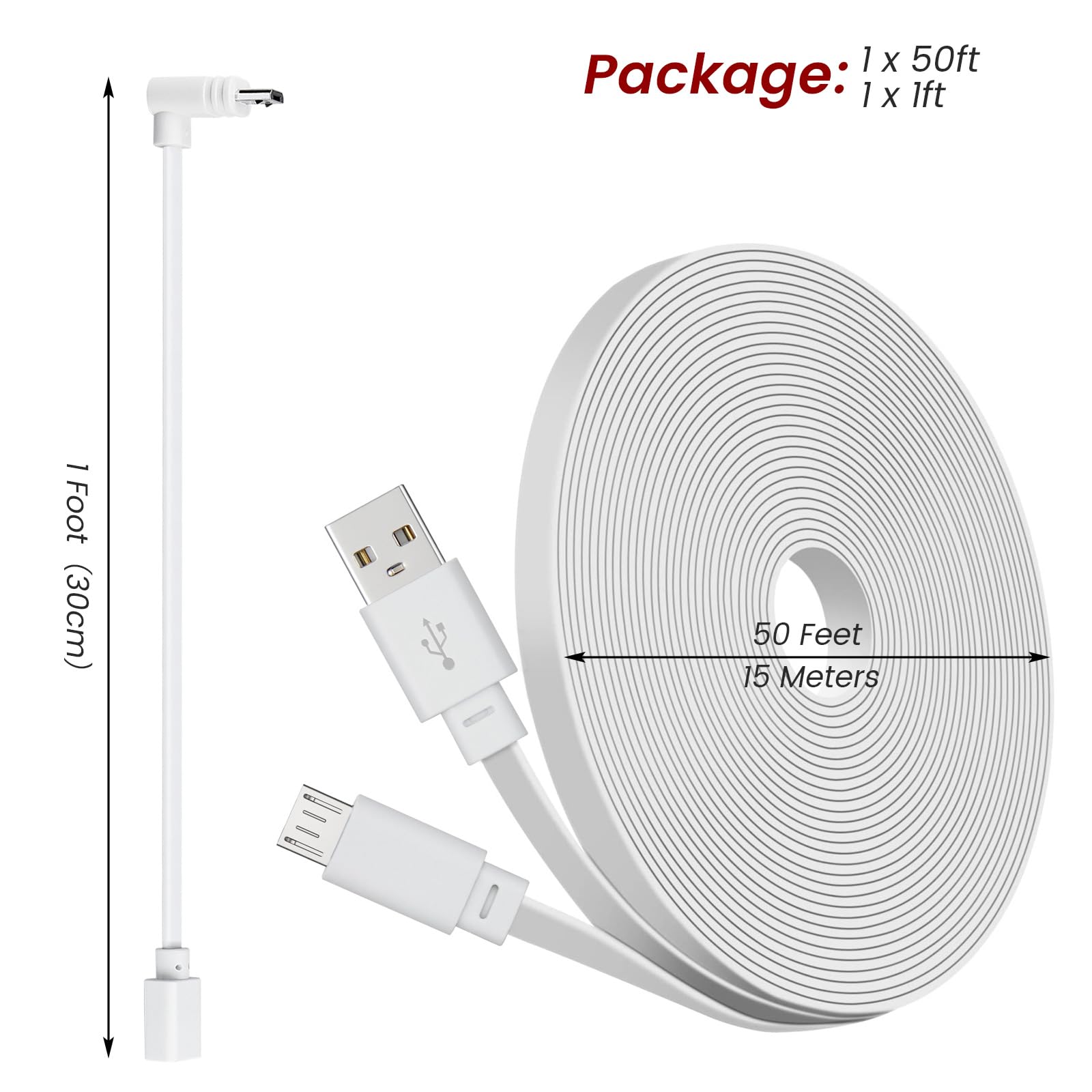 Foto 7 | Cable De Alimentación De 15 M Para Wyze Cam V4  Wyze Cam Pan V3  Wyze Og - Venta Internacional.