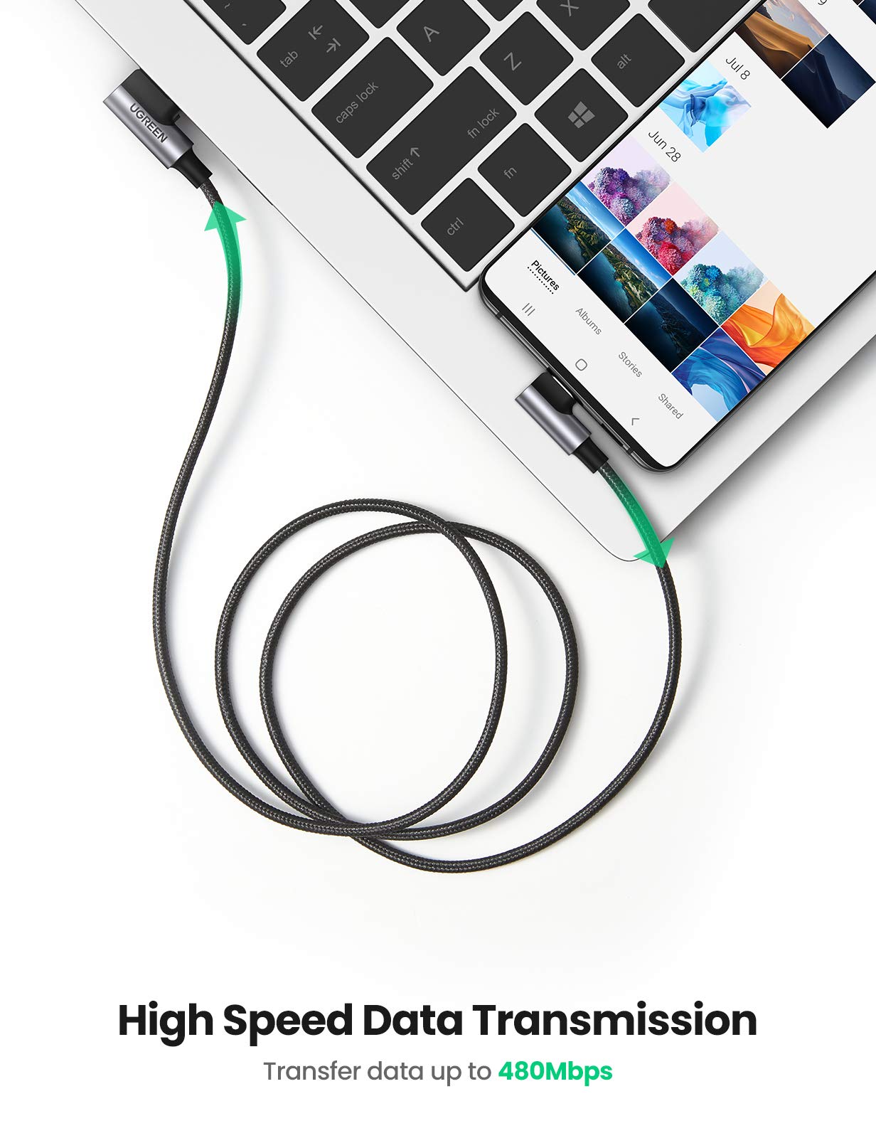 Foto 4 | Cable Usb A Usb C Ugreen De Carga Rápida De 90 Grados  3 M - Venta Internacional.