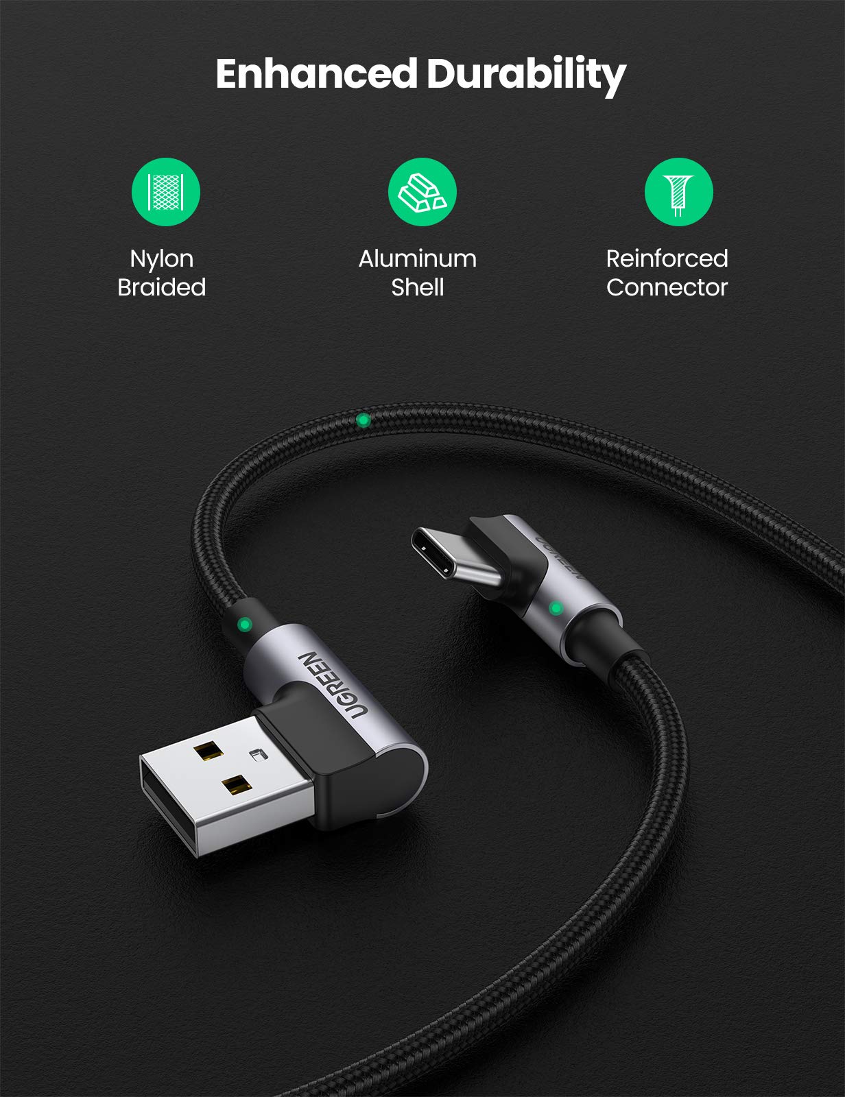 Foto 7 | Cable Usb A Usb C Ugreen De Carga Rápida De 90 Grados  3 M - Venta Internacional.