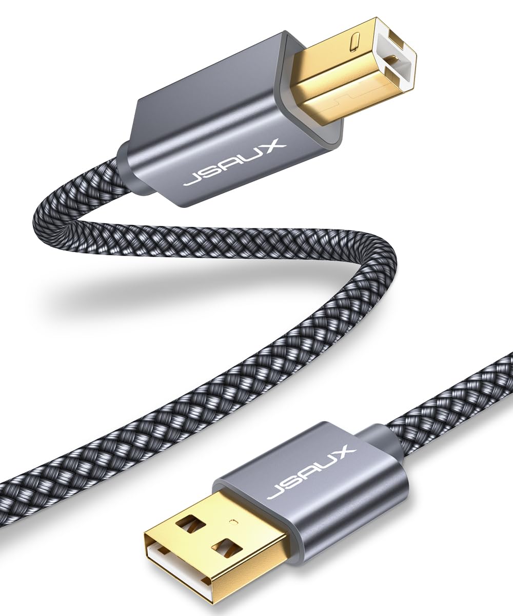 Foto 1 | Cable De Impresora Jsaux Usb 2.0 Tipo A Macho A B Macho De 15 Pies  Gris - Venta Internacional.