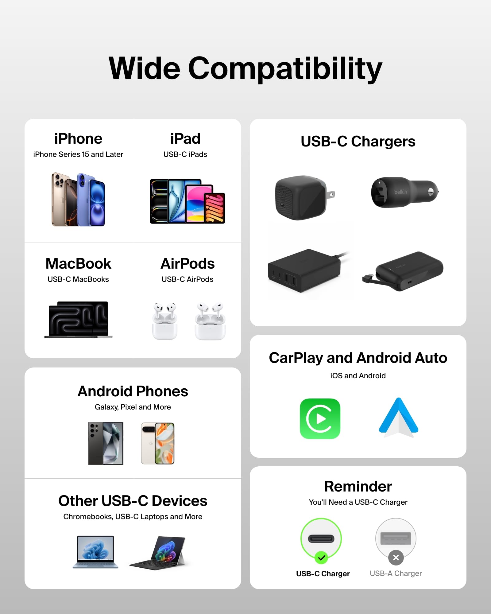 Foto 7 pulgar | Cable Usb C A Usb C Belkin De 9 9 Pies Y 240 W Para Iphone 16  Color Blanco - Venta Internacional.