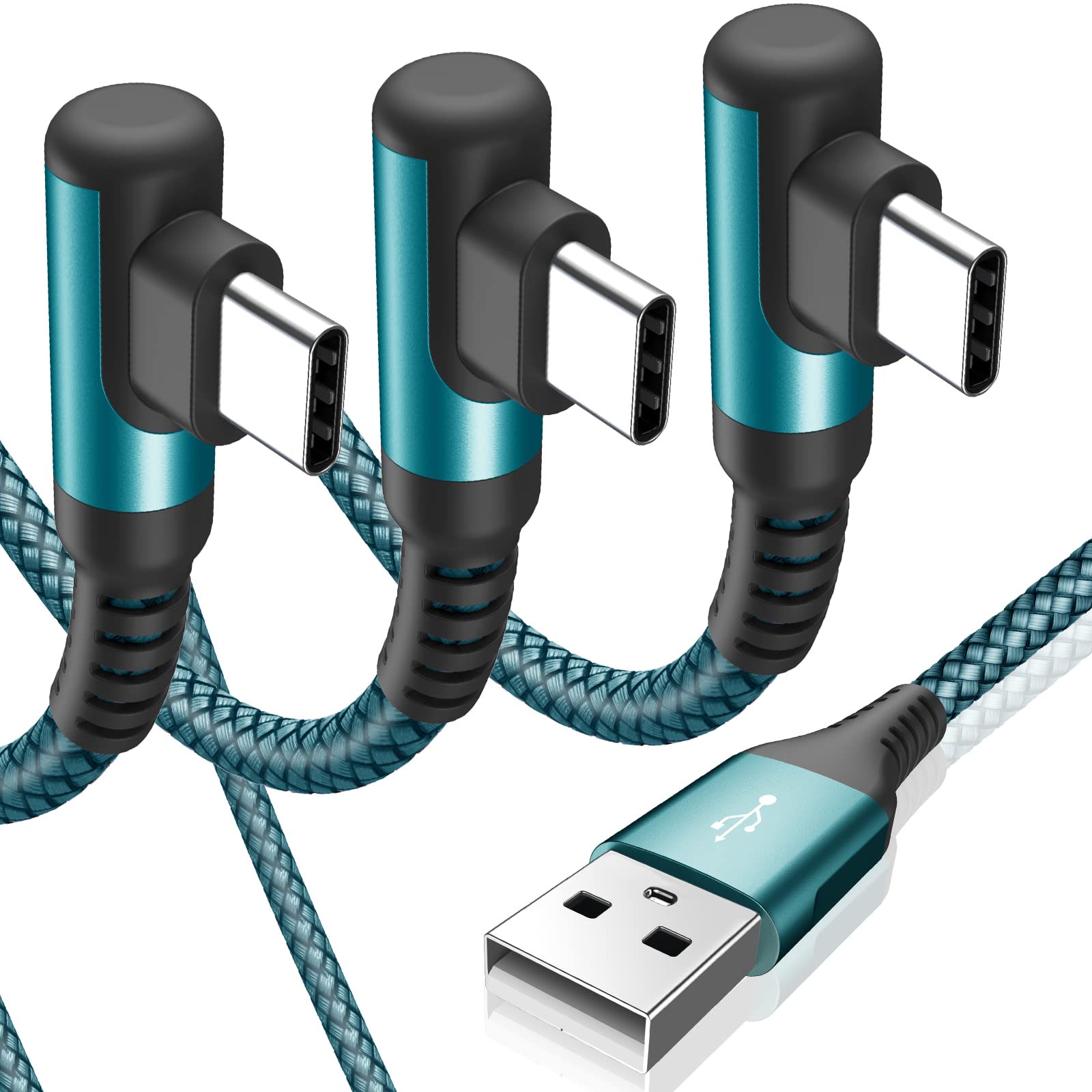 Foto 2 pulgar | Cable Usb C Sweguard En Ángulo Recto [paquete De 3  3 M+2 M+1 M] De Nailon - Venta Internacional.