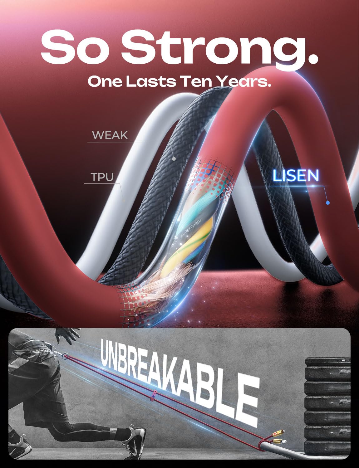 Foto 6 pulgar | Cable De Carga Lisen Chubby Usb C A Usb C 4 En 1 2 M Rojo De 240 W - Venta Internacional.