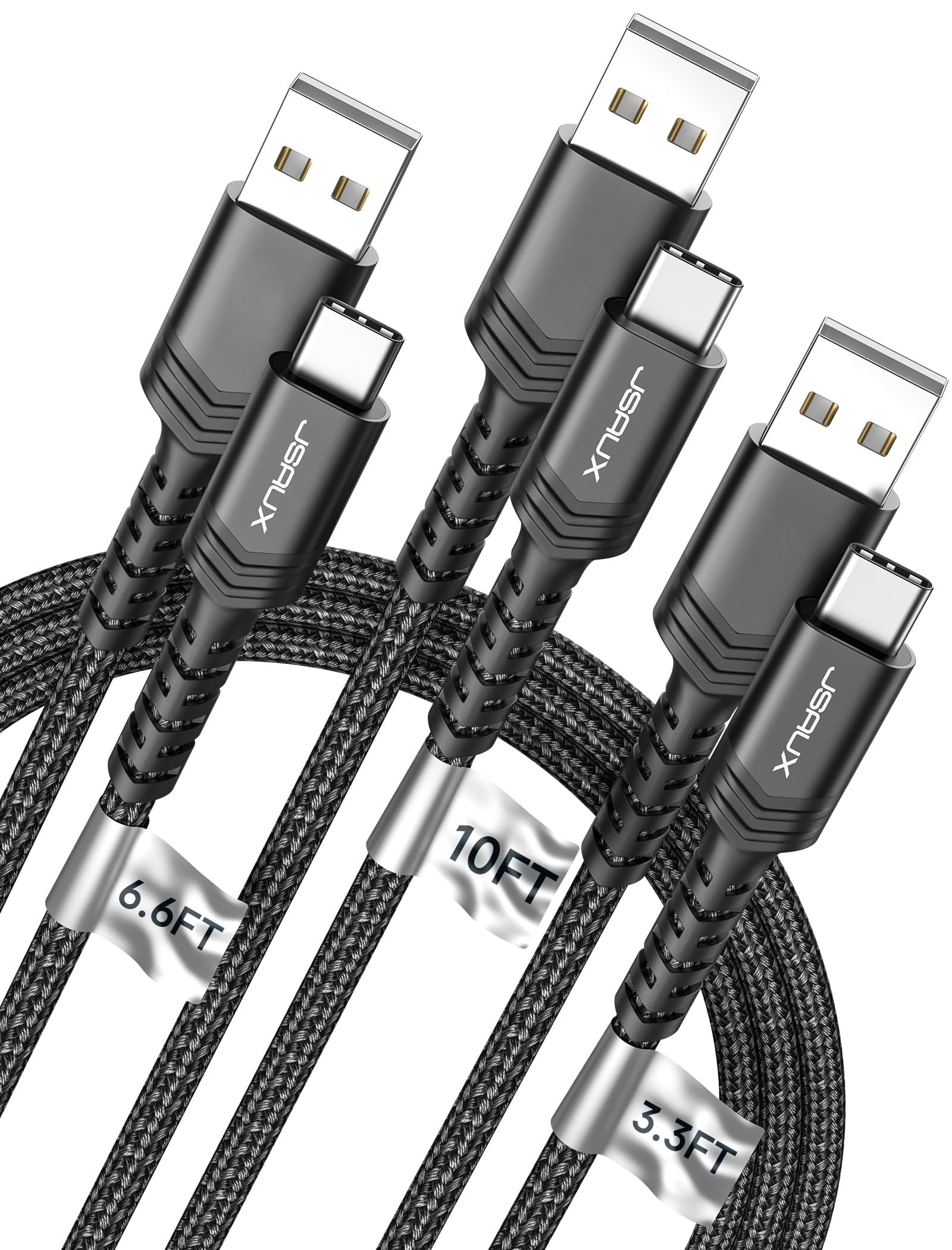 Foto 2 pulgar | Cable Usb C Jsaux 3.1 A De Carga Rápida  Paquete De 3 (3.3 Pies+2 M+1 M)  Negro - Venta Internacional.