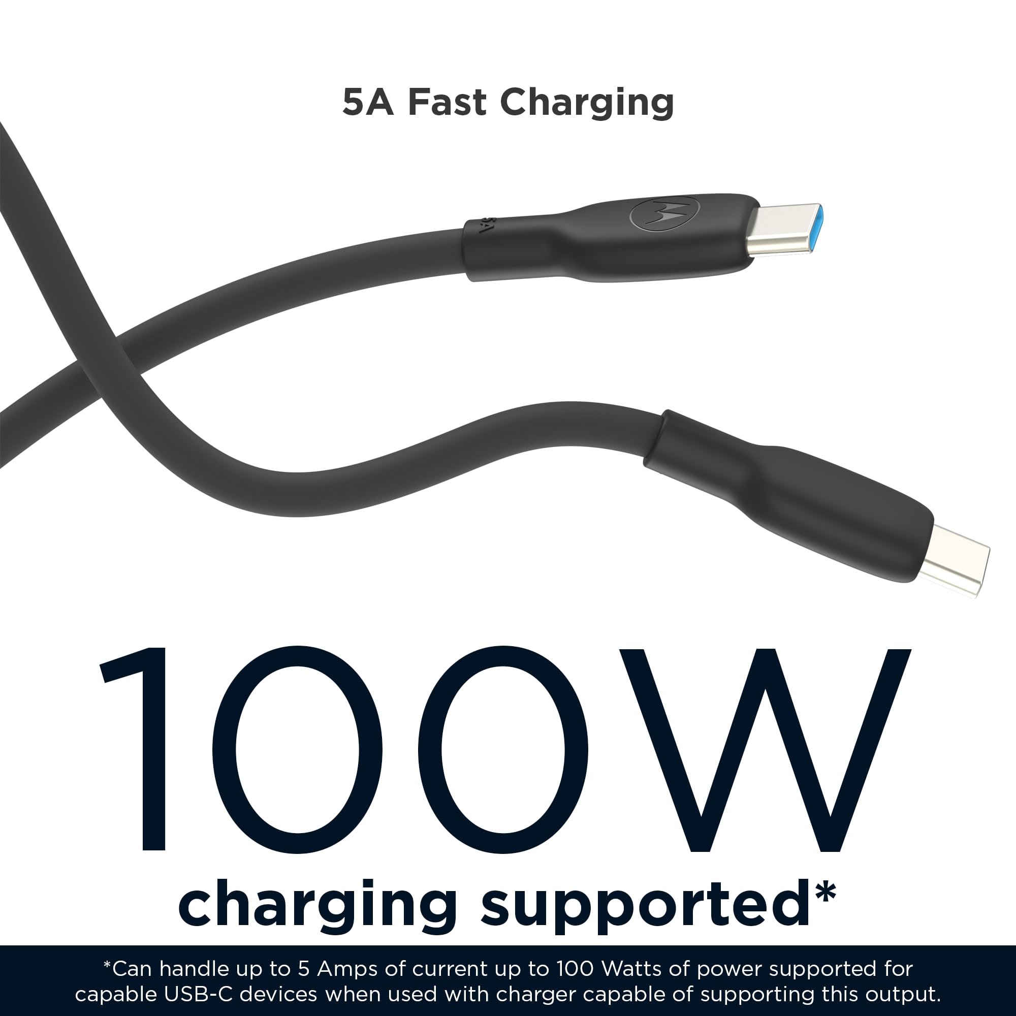 Foto 5 | Cable Usb-c A Usb-c Para Motorola Turbopower 5a  100 W  Negro  2 M - Venta Internacional.