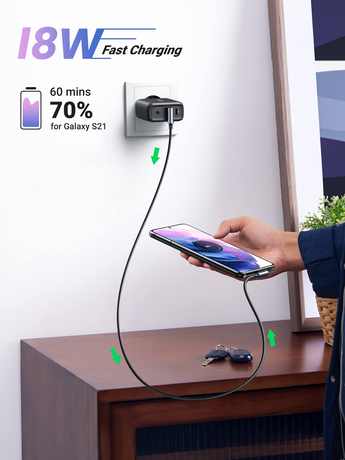 Foto 2 | Cable Usb A Usb C Ugreen De Carga Rápida De 90 Grados  2 M - Venta Internacional.
