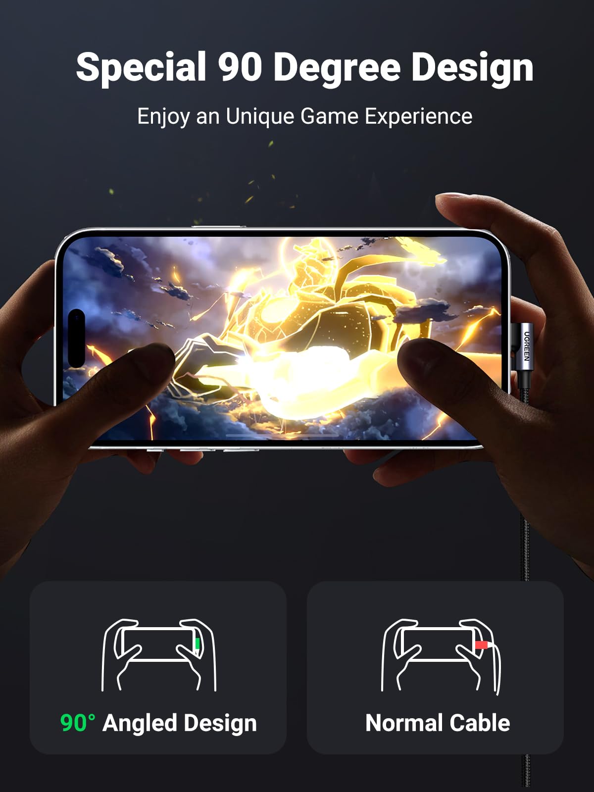 Foto 4 pulgar | Cable Usb A Usb C Ugreen De Carga Rápida De 90 Grados  2 M - Venta Internacional.