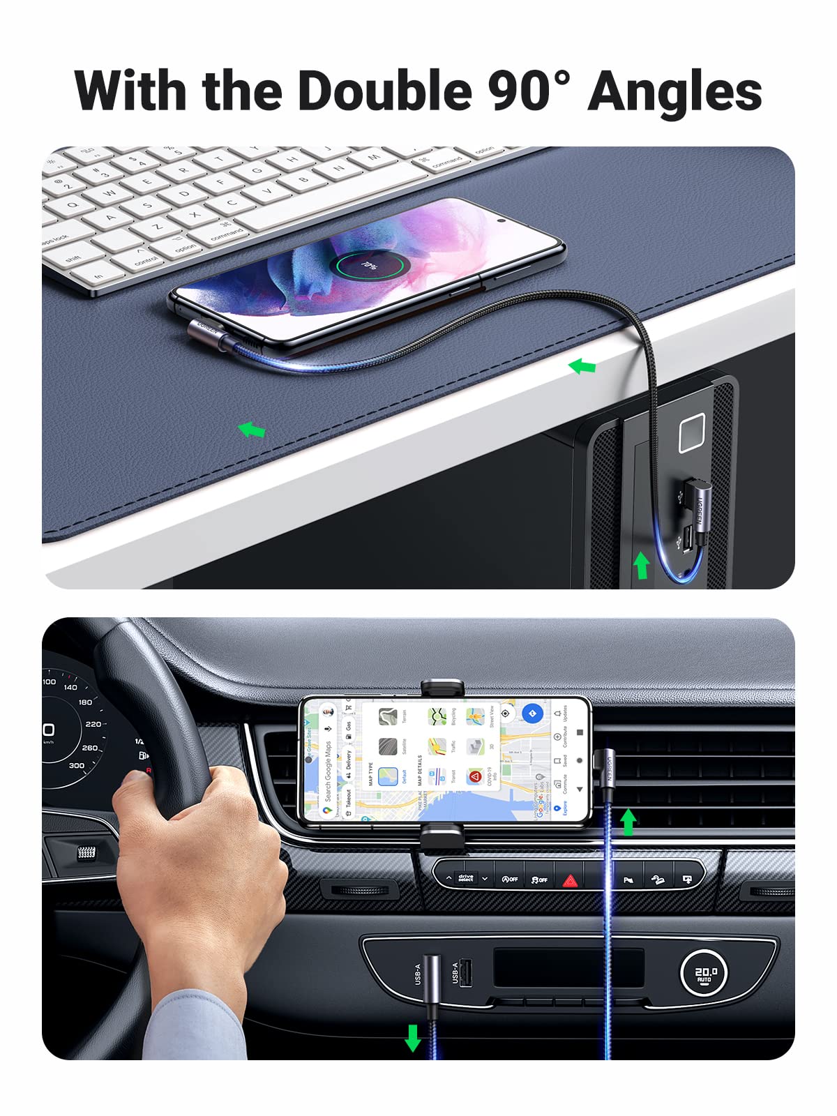 Foto 5 pulgar | Cable Usb A Usb C Ugreen De Carga Rápida De 90 Grados  2 M - Venta Internacional.