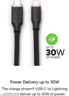 Foto 3 | Cable De Silicona Mophie Charge Stream Usb-c A Lightning De 1 M - Venta Internacional.