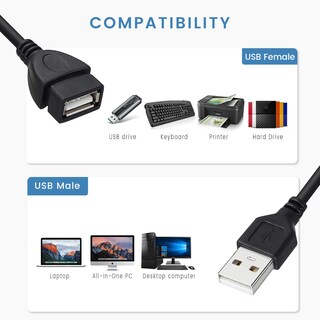 Foto 2 | Cable De Extensión Usb Paquete De 10 Unidades Macho A Hembra Usb A 2.0 De 1 5 M - Venta Internacional.
