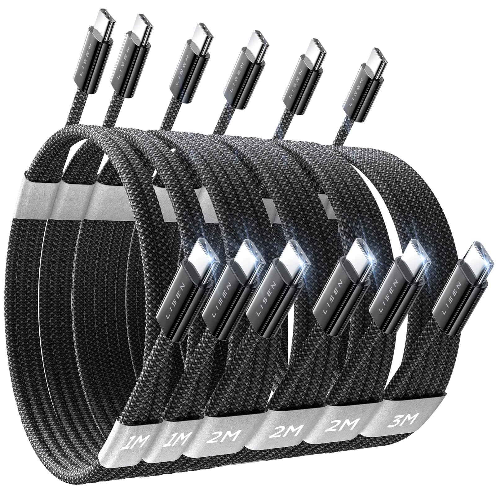 Foto 2 pulgar | Cable Usb-c A Usb-c Lisen De Carga Rápida De 60 W  Paquete De 6 [1/1/2/2/2/3 M] - Venta Internacional.