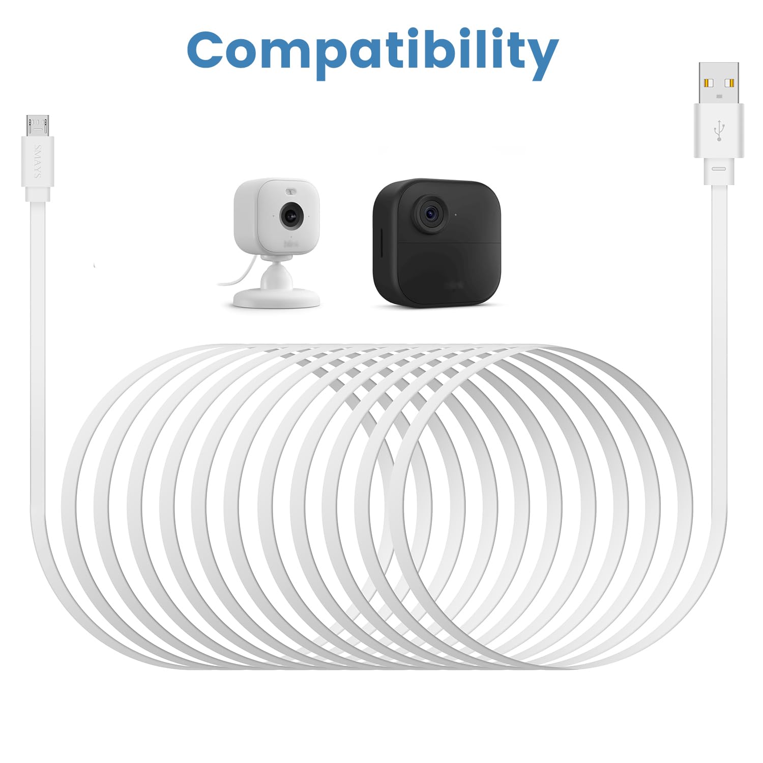 Foto 4 | Cable De Alimentación Usb C De 30 Pies/9 M Para Blink Mini 2  Blink Outdoor 4 - Venta Internacional.