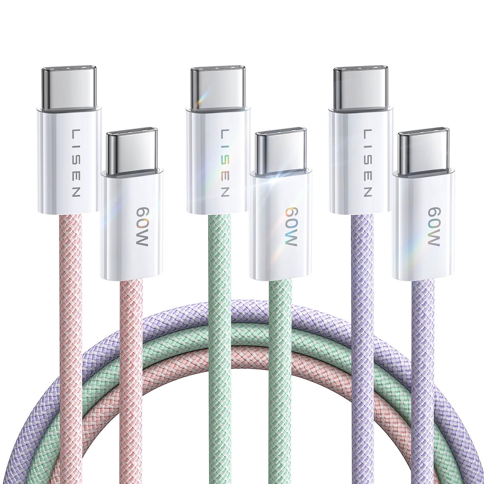 Cable Usb C A Usb C Lisen De 60 W [paquete De 3 M/3] Para Iphone 15 - Venta Internacional. $698