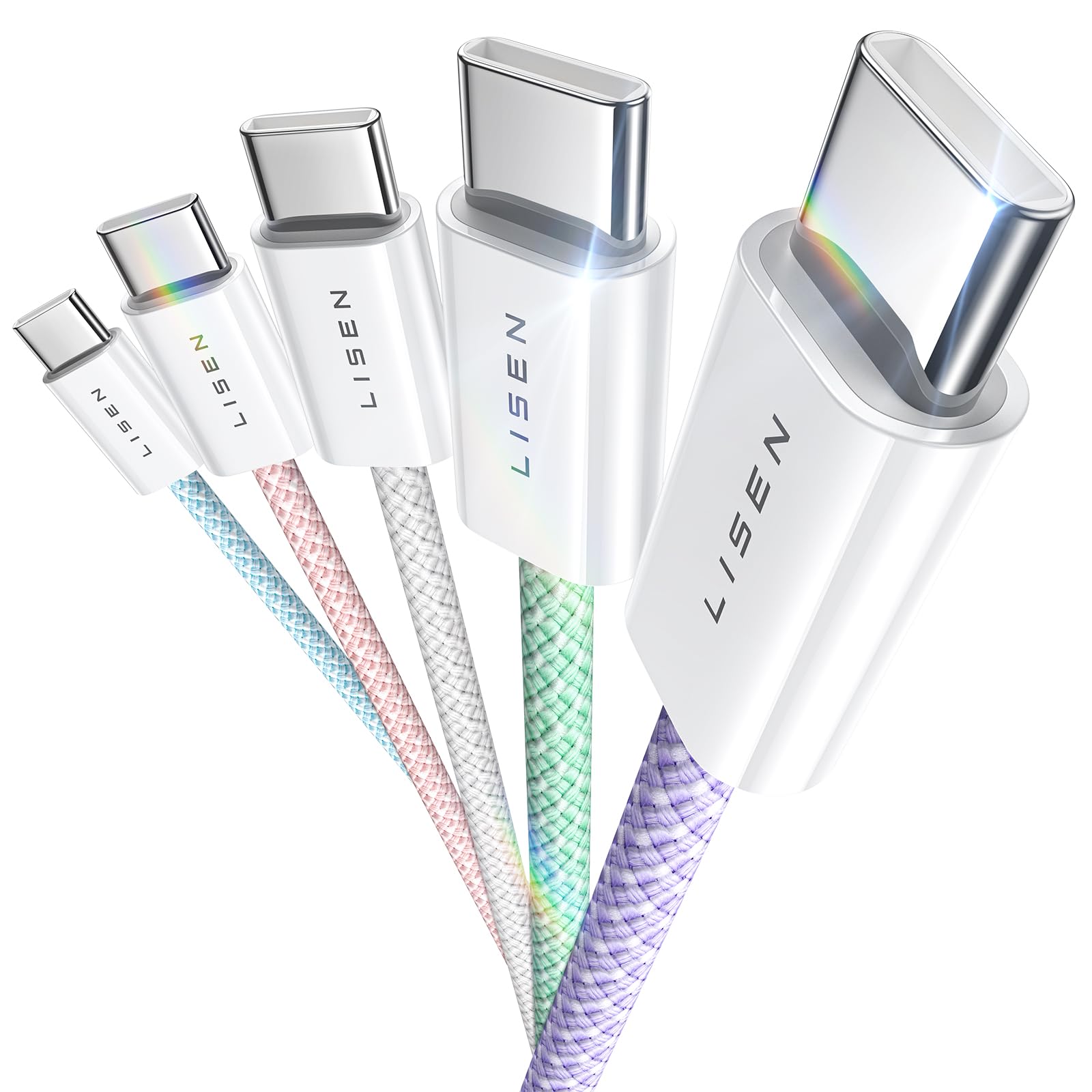 Cable Usb C Lisen  Paquete De 5 [1 M/1 M/2 M/2 M/3 M] De 60 W C A C - Venta Internacional. $646