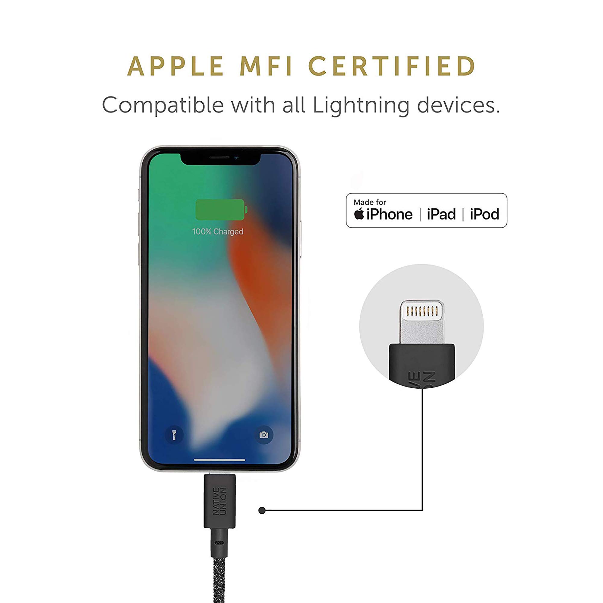 Foto 7 | Cable De Carga Native Union Night Cable Usb-c A Lightning De 3 M - Venta Internacional.