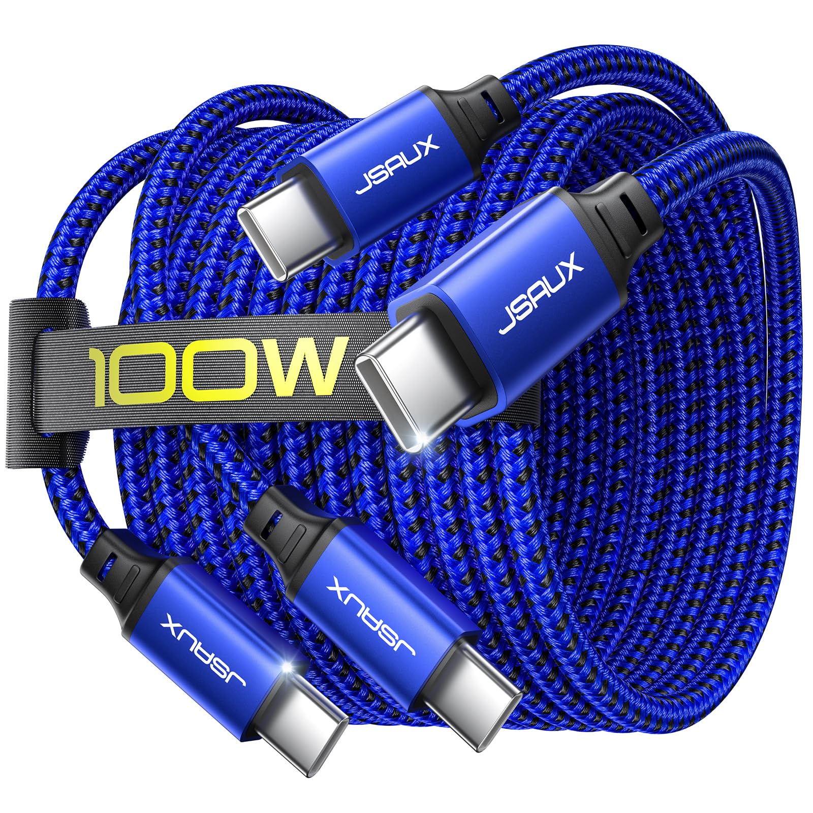 Foto 1 | Cable Usb C A Usb C Jsaux De Carga Rápida De 100 W  Paquete De 2 M  Azul - Venta Internacional.