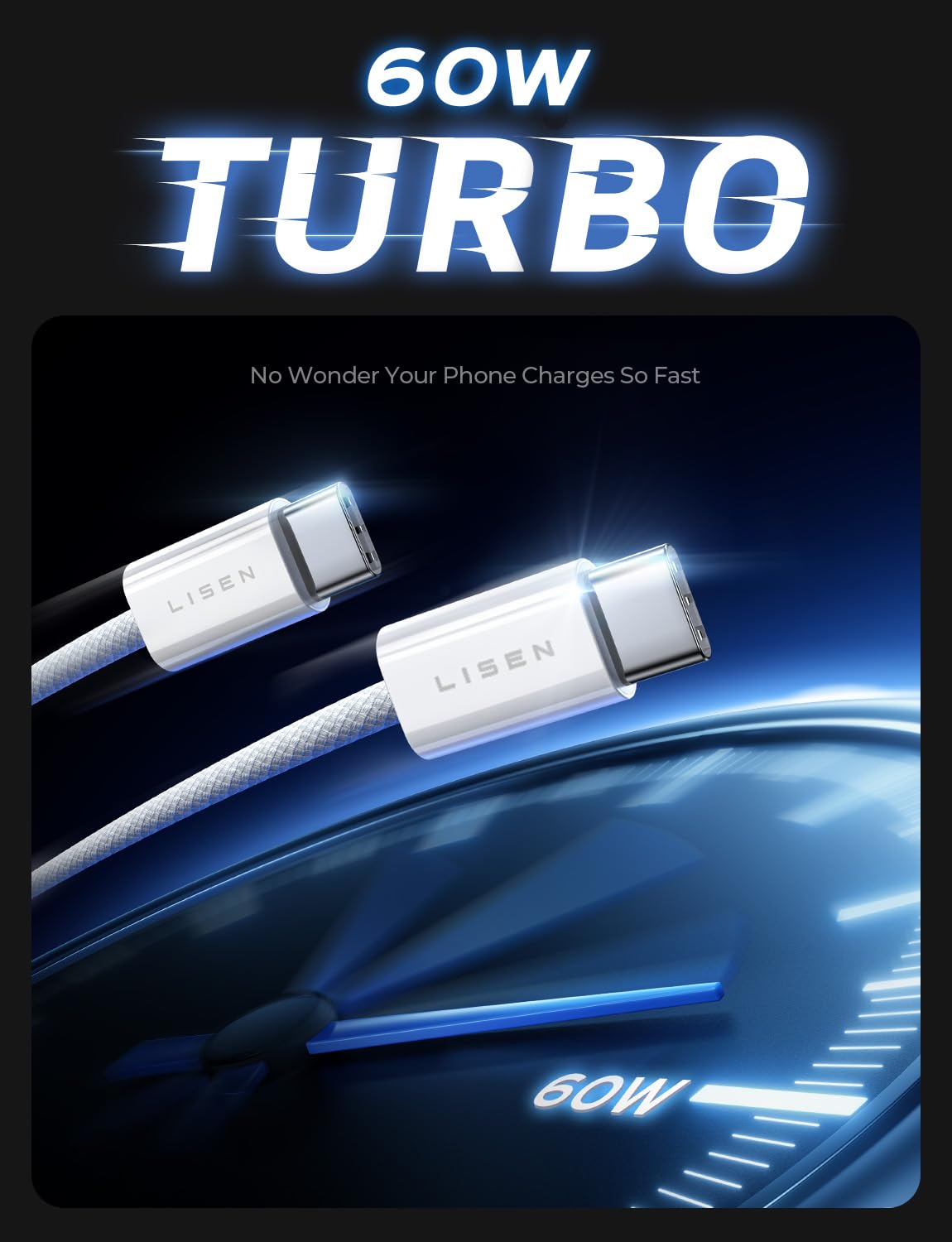 Foto 4 pulgar | Cable Usb C A Usb C Lisen  Paquete De 5 Unidades  1 M/2 M/2 M/3 M  Para Iphone 16 - Venta Internacional.