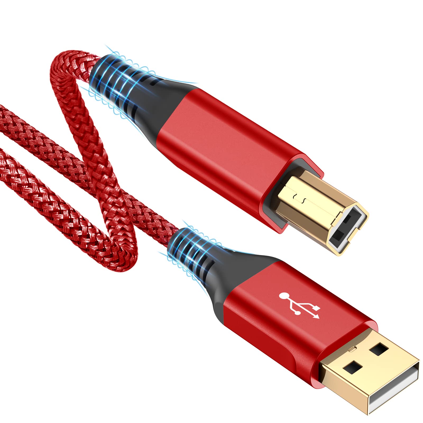 Foto 2 pulgar | Cable De Impresora Sweguard Usb 2.0 Usb-a A Usb-b De 10 Pies  Rojo - Venta Internacional.