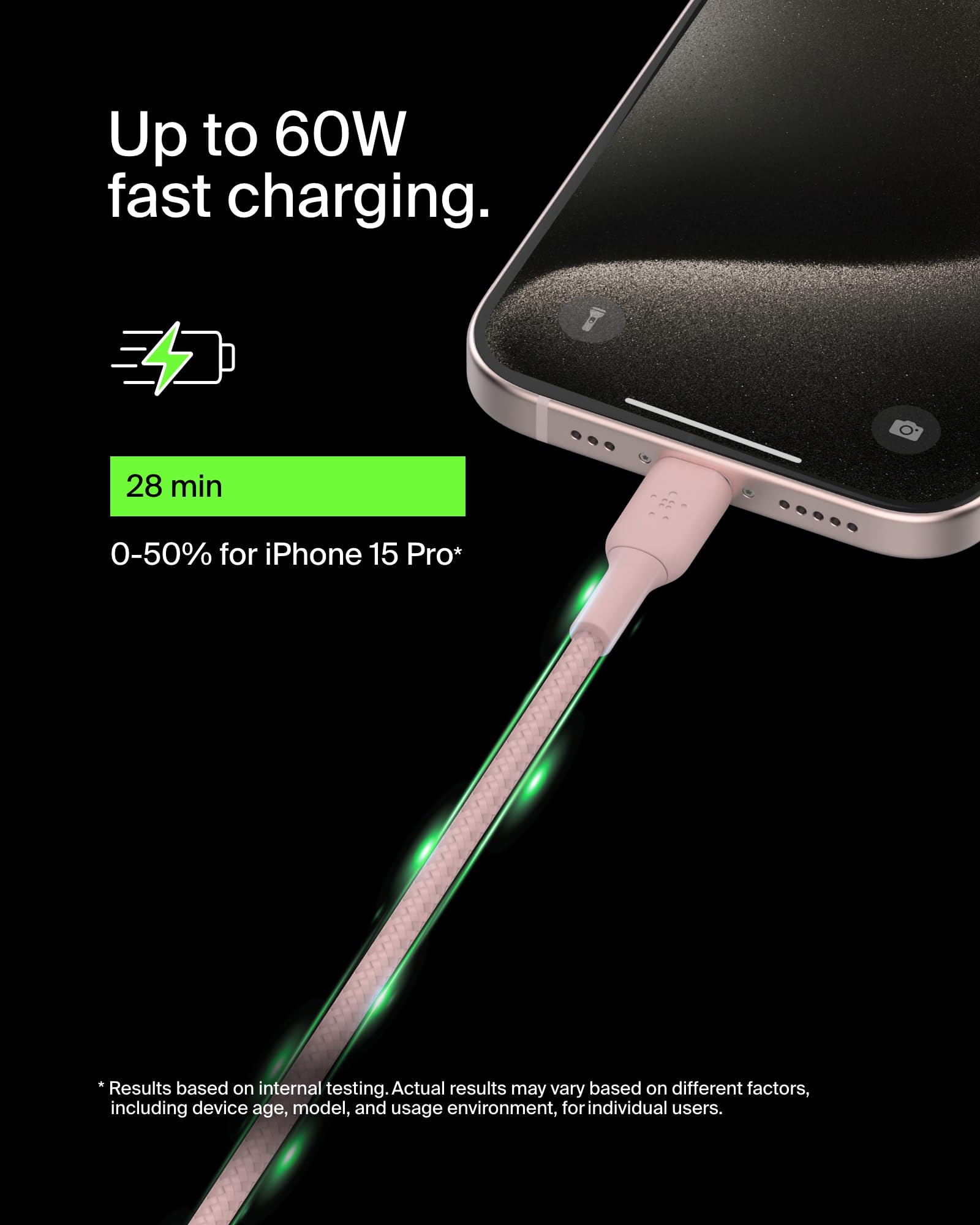 Foto 3 pulgar | Cable Usb-c A Usb-c Belkin Boostcharge De 2 M Para Iphone 16  Color Rosa - Venta Internacional.