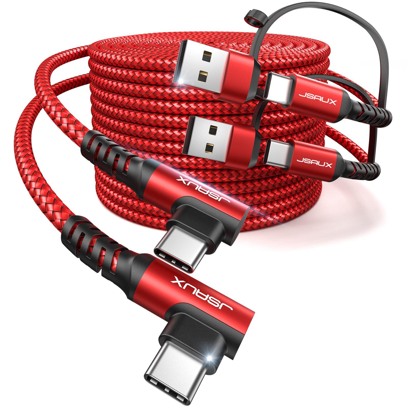 Foto 2 pulgar | Cable Usb C Jsaux 100 W [paquete De 2 M] Con Adaptador Usb A A C Rojo - Venta Internacional.