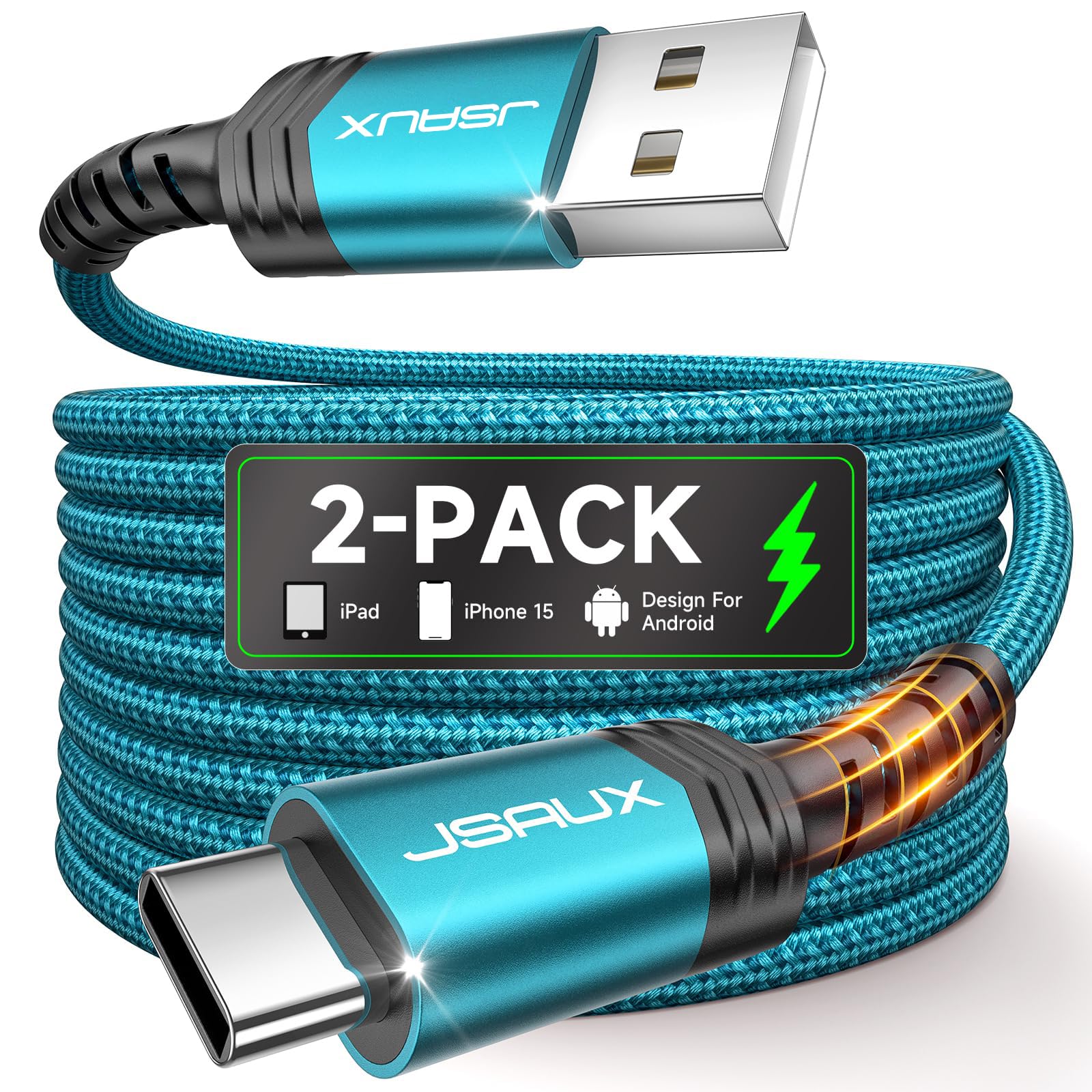 Foto 2 pulgar | Cable Usb C Jsaux De 10 Pies [paquete De 2]  Carga Rápida Usb A A Usb C 3.1 A. - Venta Internacional.