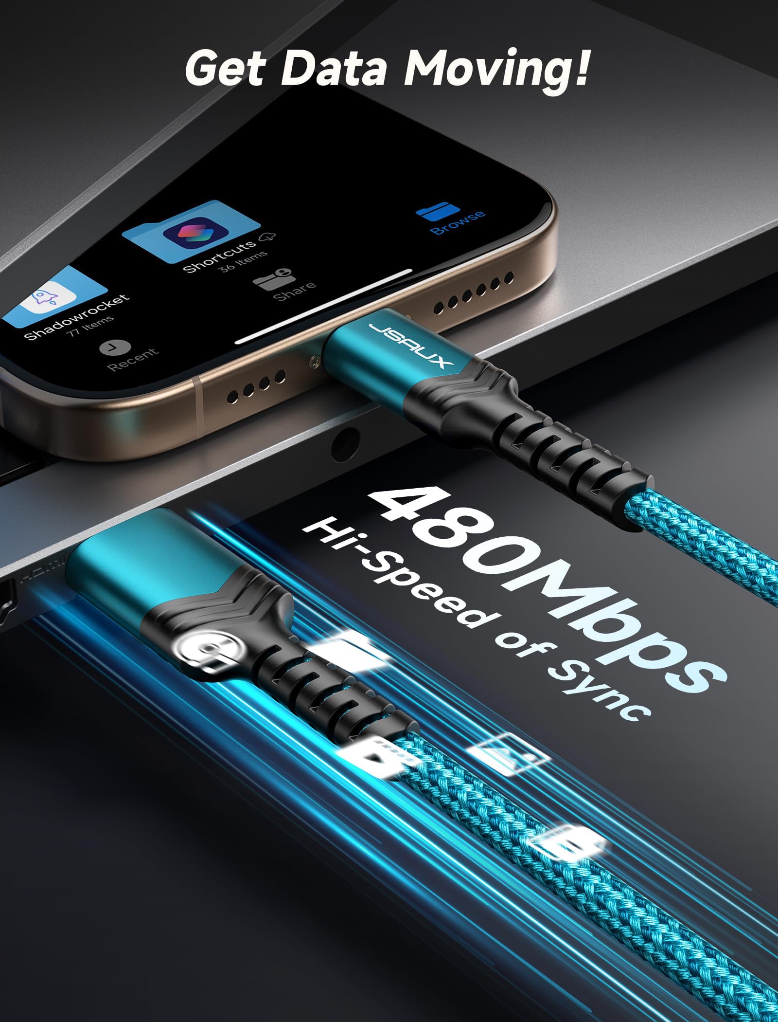 Foto 7 | Cable Usb C Jsaux De 10 Pies [paquete De 2]  Carga Rápida Usb A A Usb C 3.1 A. - Venta Internacional.
