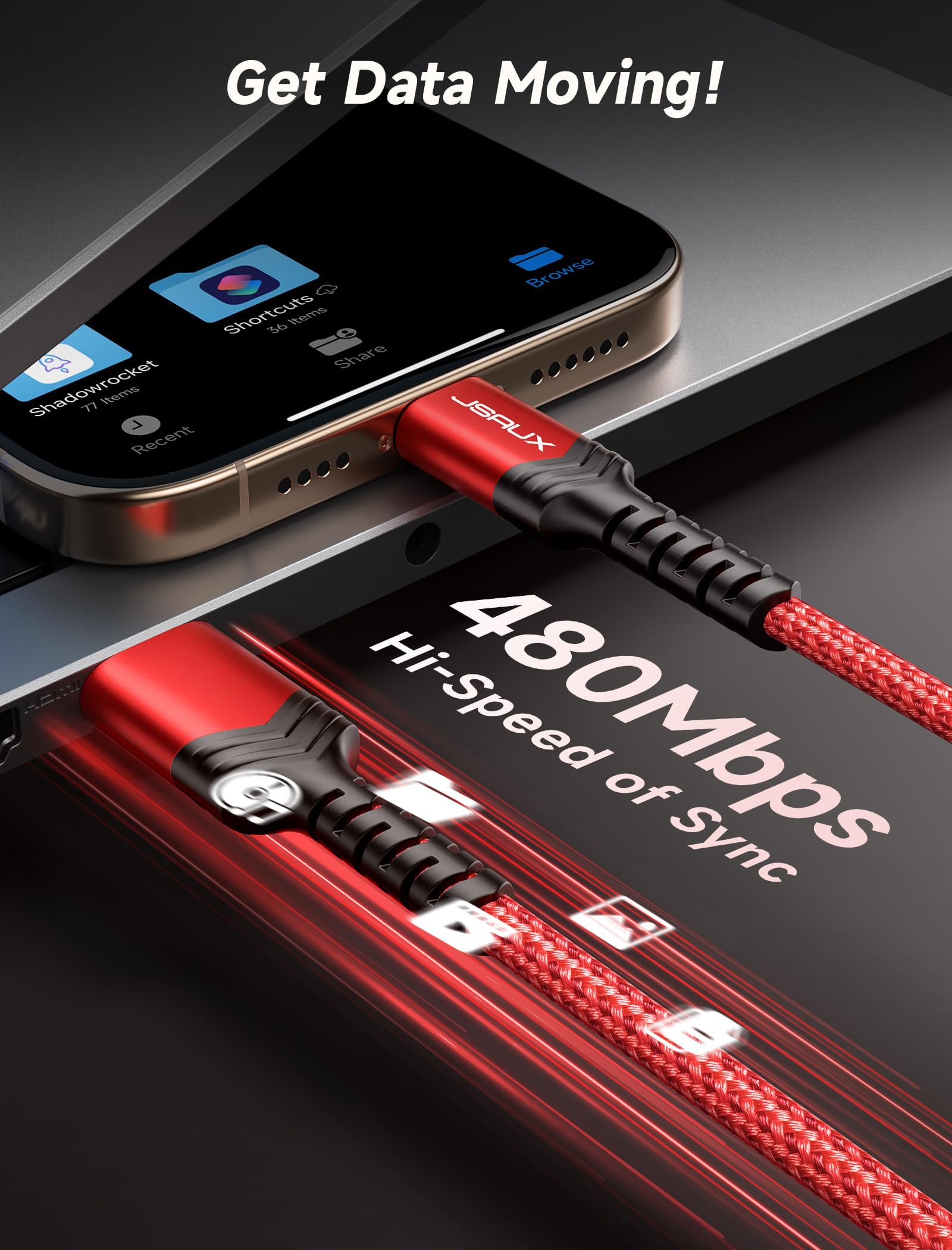 Foto 8 pulgar | Cable Usb C Jsaux [paquete De 3 M] De Carga Rápida Para Iphone Samsung - Venta Internacional.
