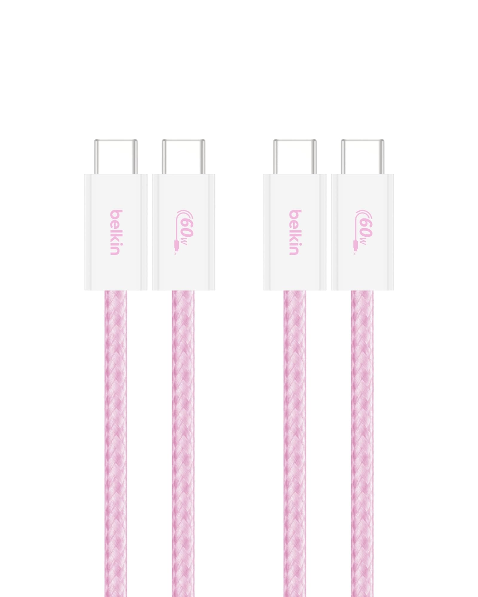 Foto 1 | Cable Usb C A Usb C  Paquete De 2 Unidades  1 M  60 W  Color Rosa - Venta Internacional.