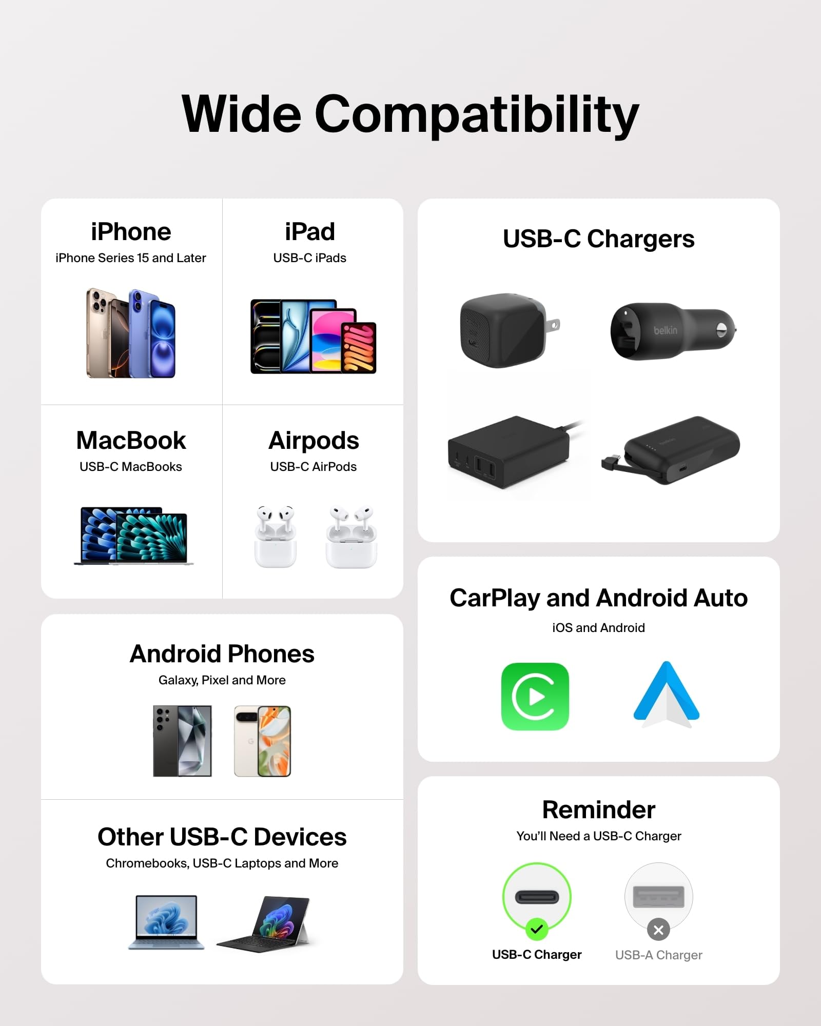Foto 5 | Cable Usb C A Usb C  Paquete De 2 Unidades  1 M  60 W  Color Rosa - Venta Internacional.