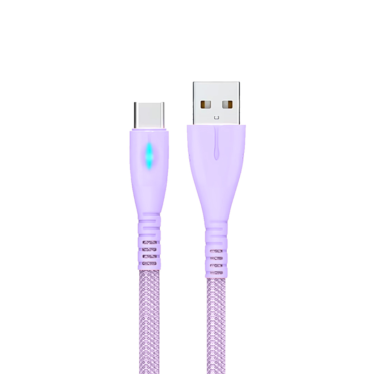 Foto 3 pulgar | Cable Tipo Usb A Tipo C  Carga Rápida Indicador Led 1.2 M Color Lila