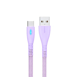Foto 2 | Cable Tipo Usb A Tipo C Carga Rápida Indicador Led 1.2 M Color Lila