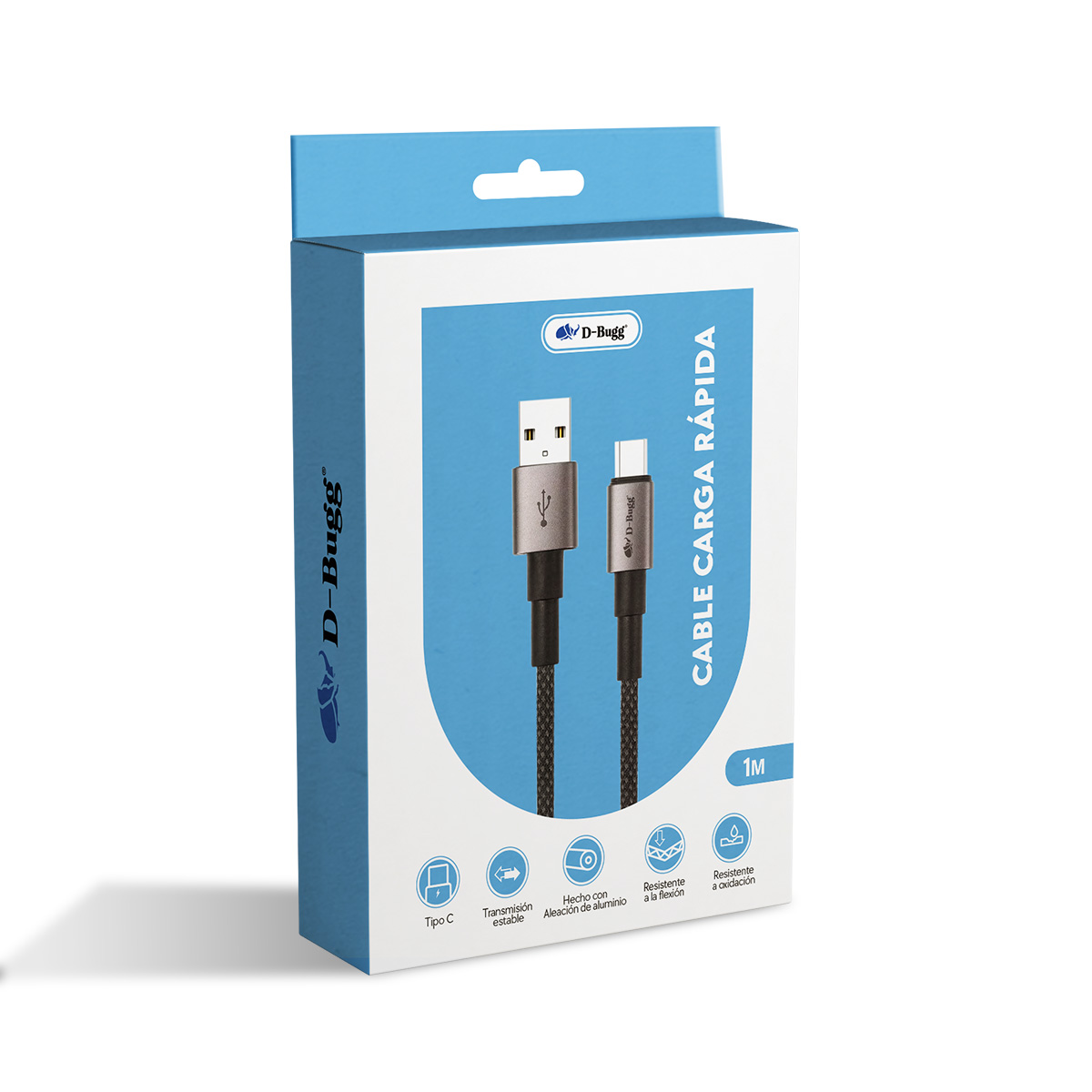 Foto 6 pulgar | Cable Usb A A Tipo C Trenzado Reforzado Carga Rápida 1 Metro Negro