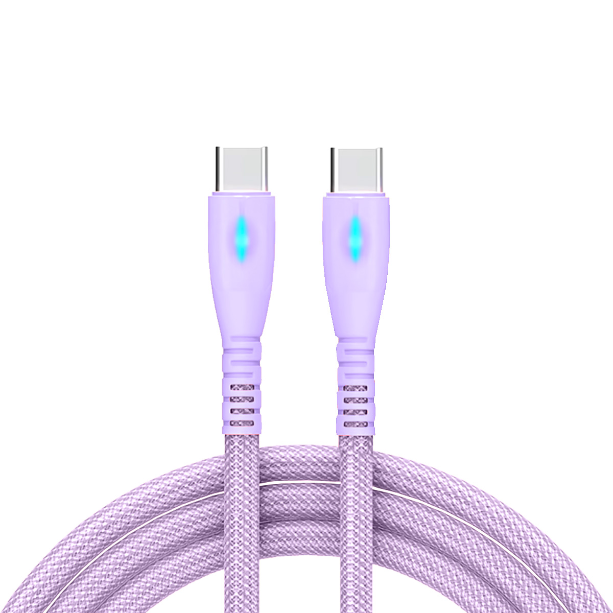 Foto 2 pulgar | Cable Tipo C A Tipo C  Carga Rápida Indicador Led 1.2 M  Color Lila