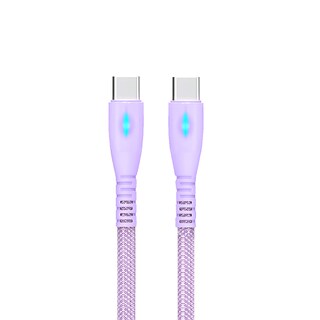 Foto 2 | Cable Tipo C A Tipo C Carga Rápida Indicador Led 1.2 M Color Lila