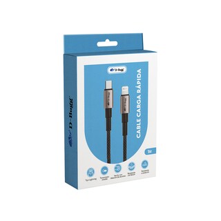 Foto 5 | Cable Tipo C A Lightning Trenzado Reforzado Carga Rápida 1 M Negro