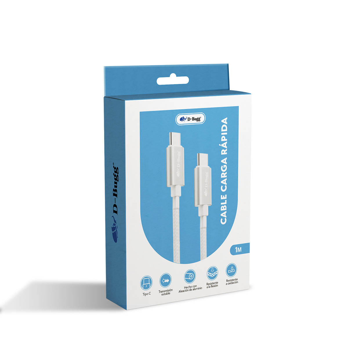 Foto 5 pulgar | Cable Trenzado Usb C A Usb C Carga Rápida 1m Blanco