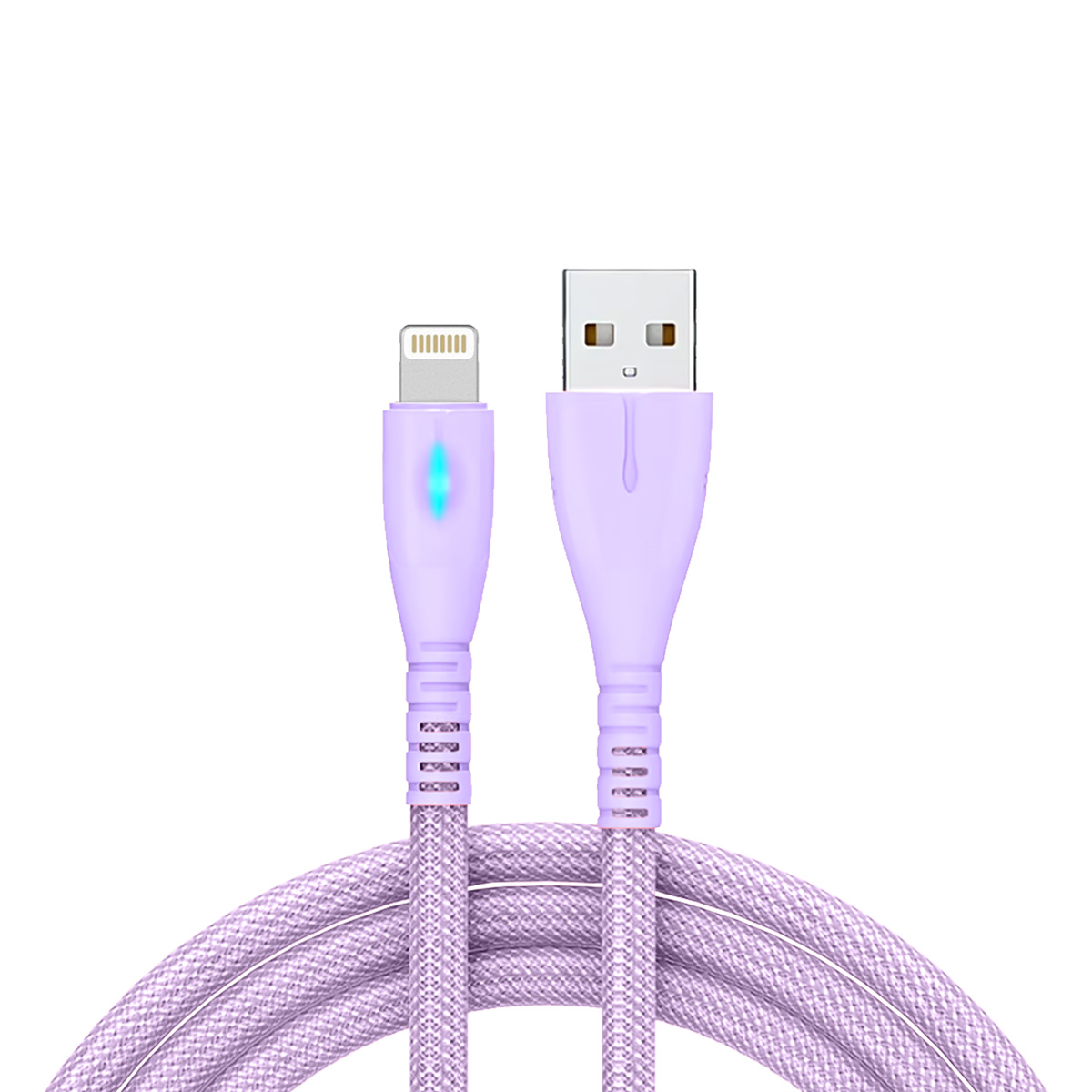Foto 2 pulgar | Cable Tipo Usb A Lightning Carga Rápida Indicador Led 1.2 M  Color Lila